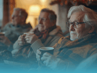 Featured image of a group of elderly individuals keeping warm and well this winter