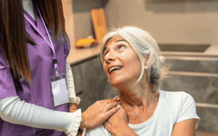 Universal Care Services carer, looking after a client