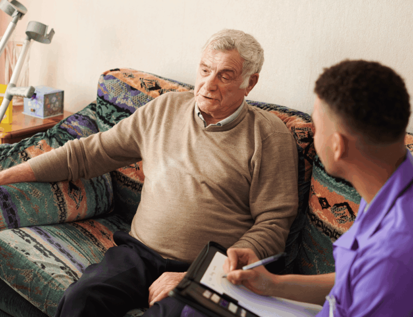 Male client and male carer at Universal Care Services